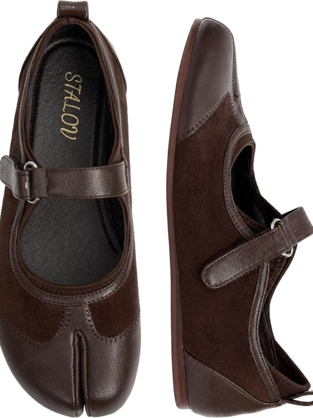 Suede Tabi Ballet Flats for Women | Comfortable Round Split-Toe Mary Janes